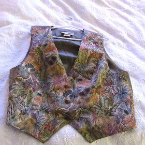 Rare vintage BlossomRosen Dividends jungle tapestry vest ( size 14)